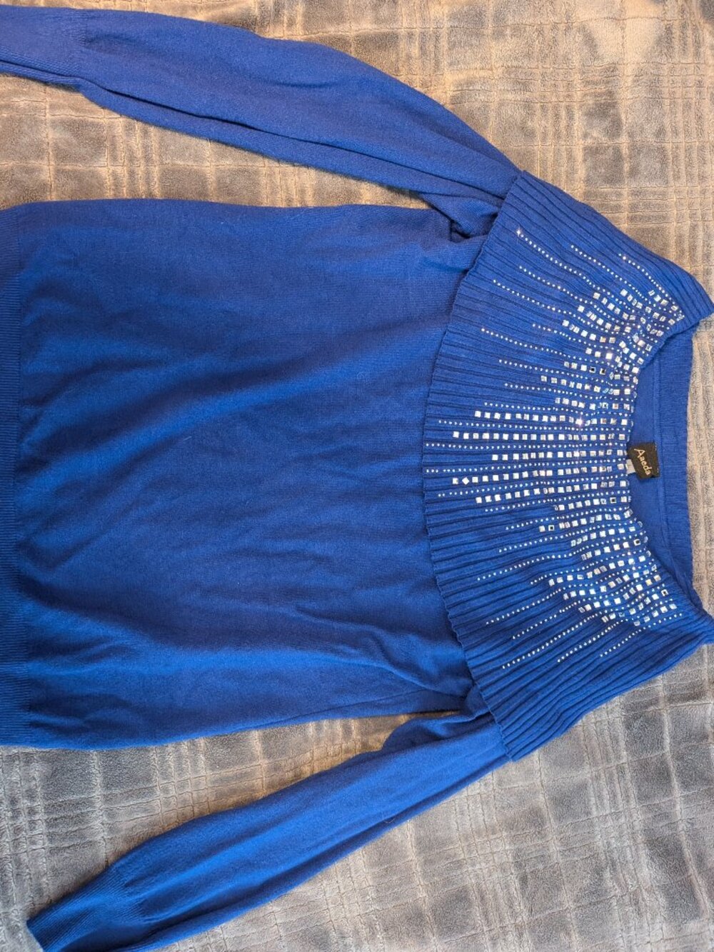 Aaeda Large Royal Blue Sweater with Silver Sparkle